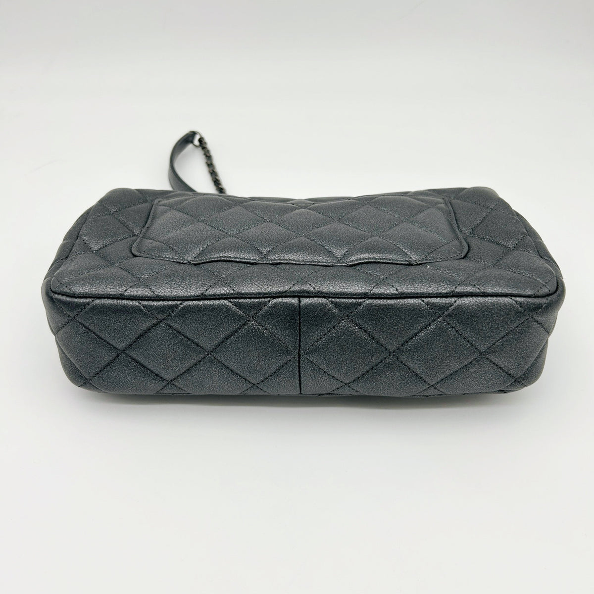Chanel Metallic Silver Gray Flap Chain Bag [Used]