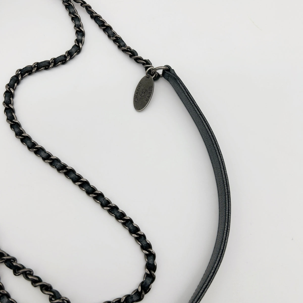 Chanel Metallic Silver Gray Flap Chain Bag [Used]