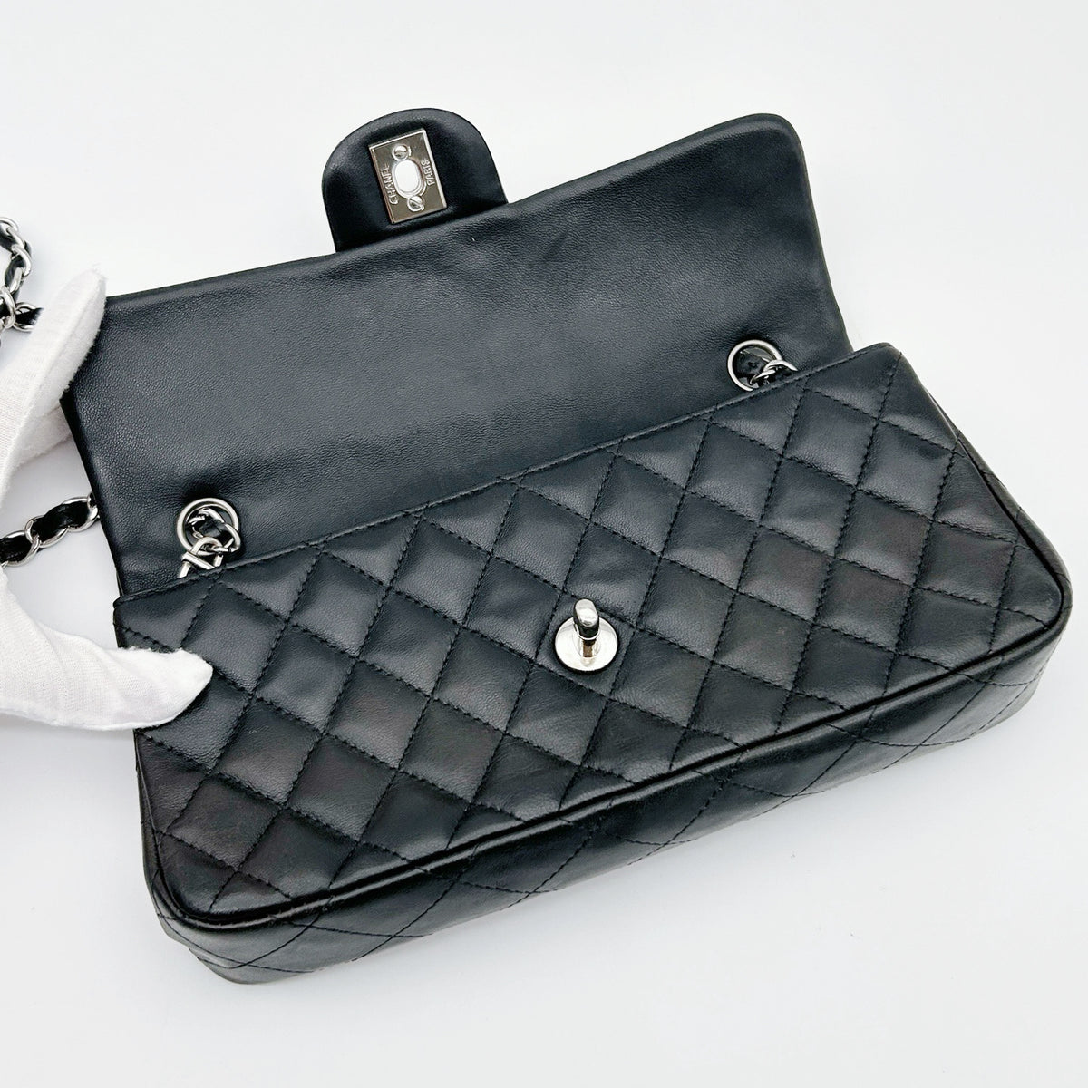 Chanel Quilted Lambskin CF Shoulder Bag Black [Used]