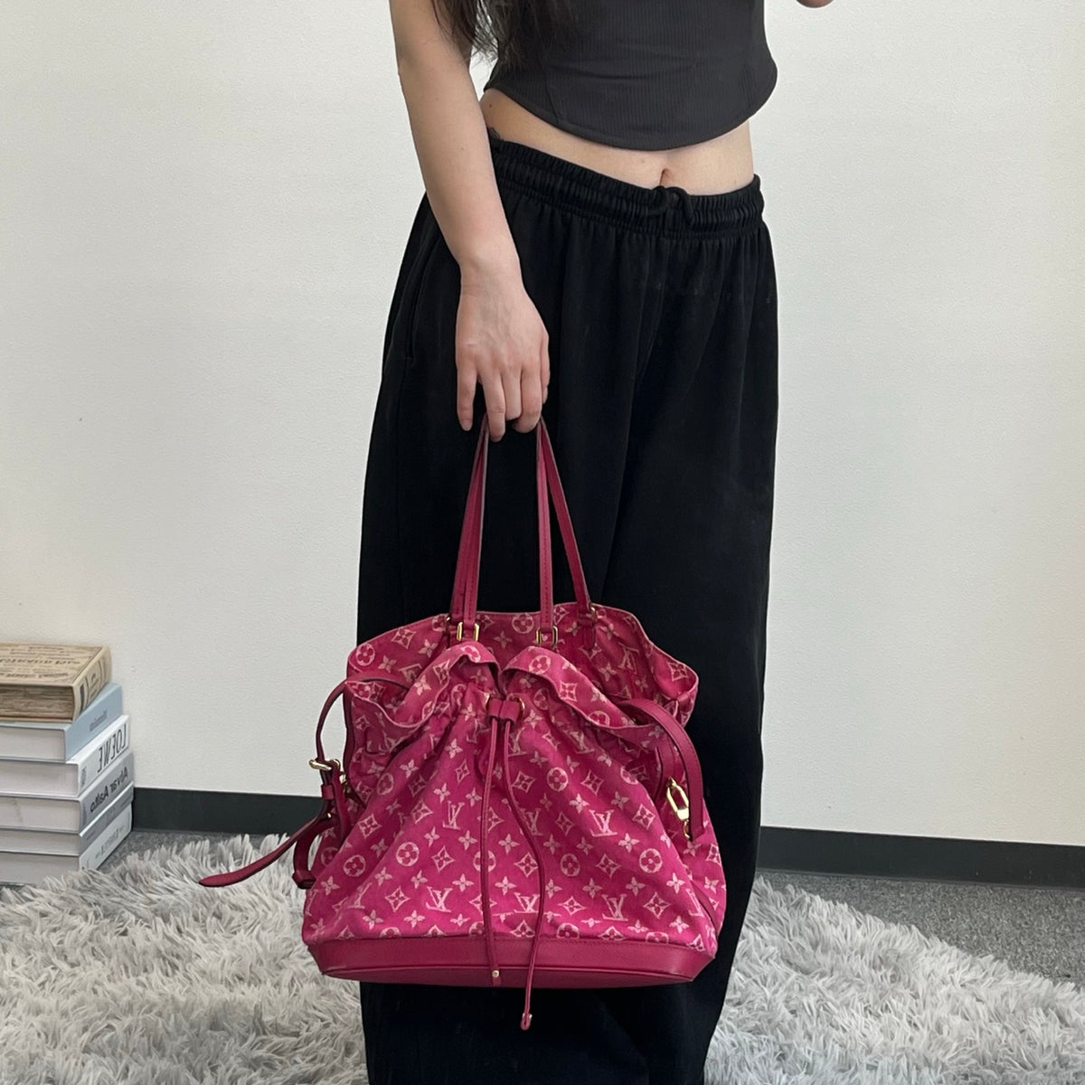 Louis Vuitton Rose Indian Monogram Denim Noefull Bag [Used]