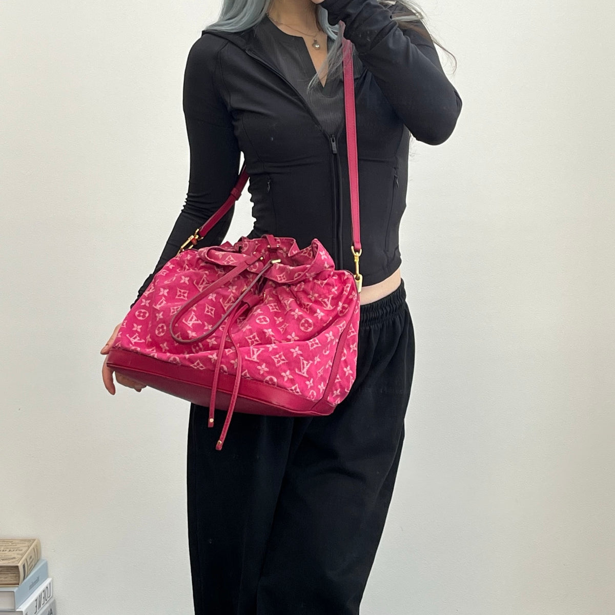 Louis Vuitton Rose Indian Monogram Denim Noefull Bag [Used]