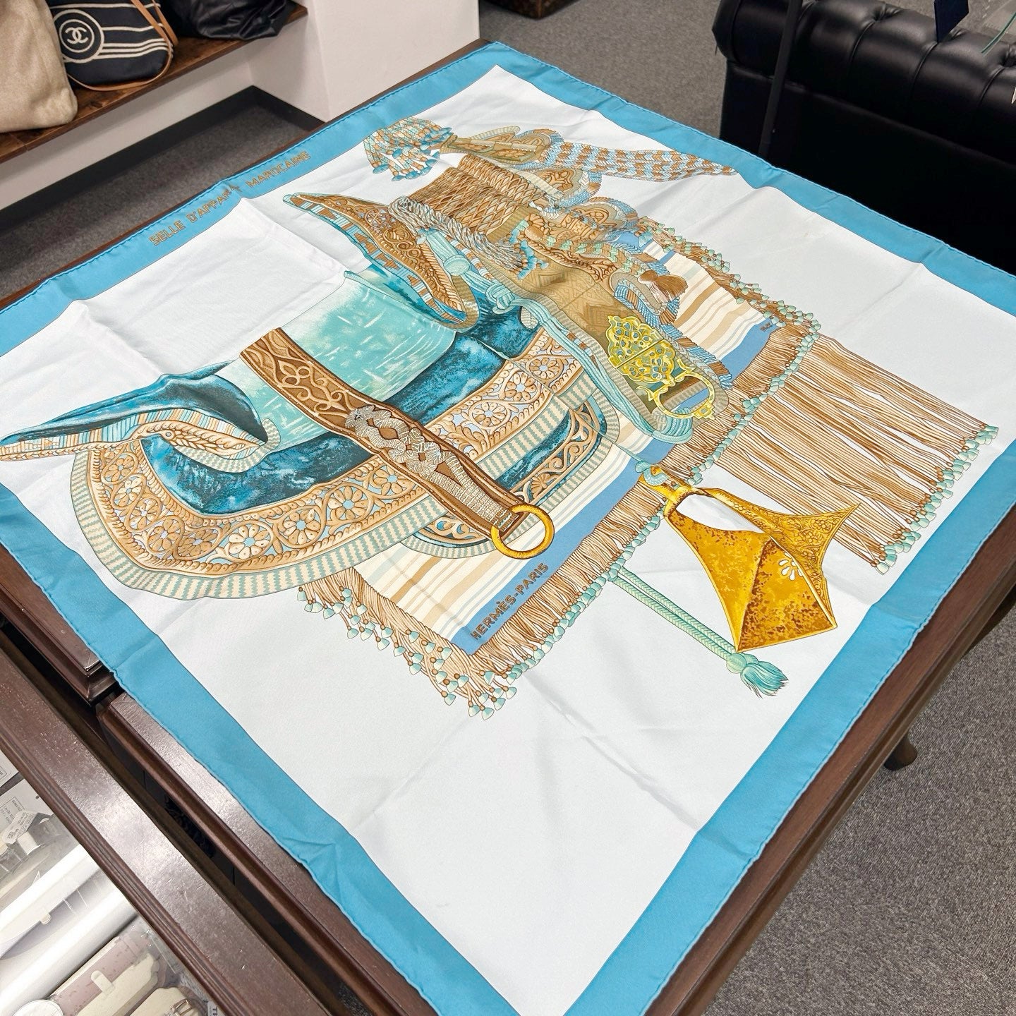 HERMÈS Selle d'Apparat Marocaine 90 Silk Scarf [Used]