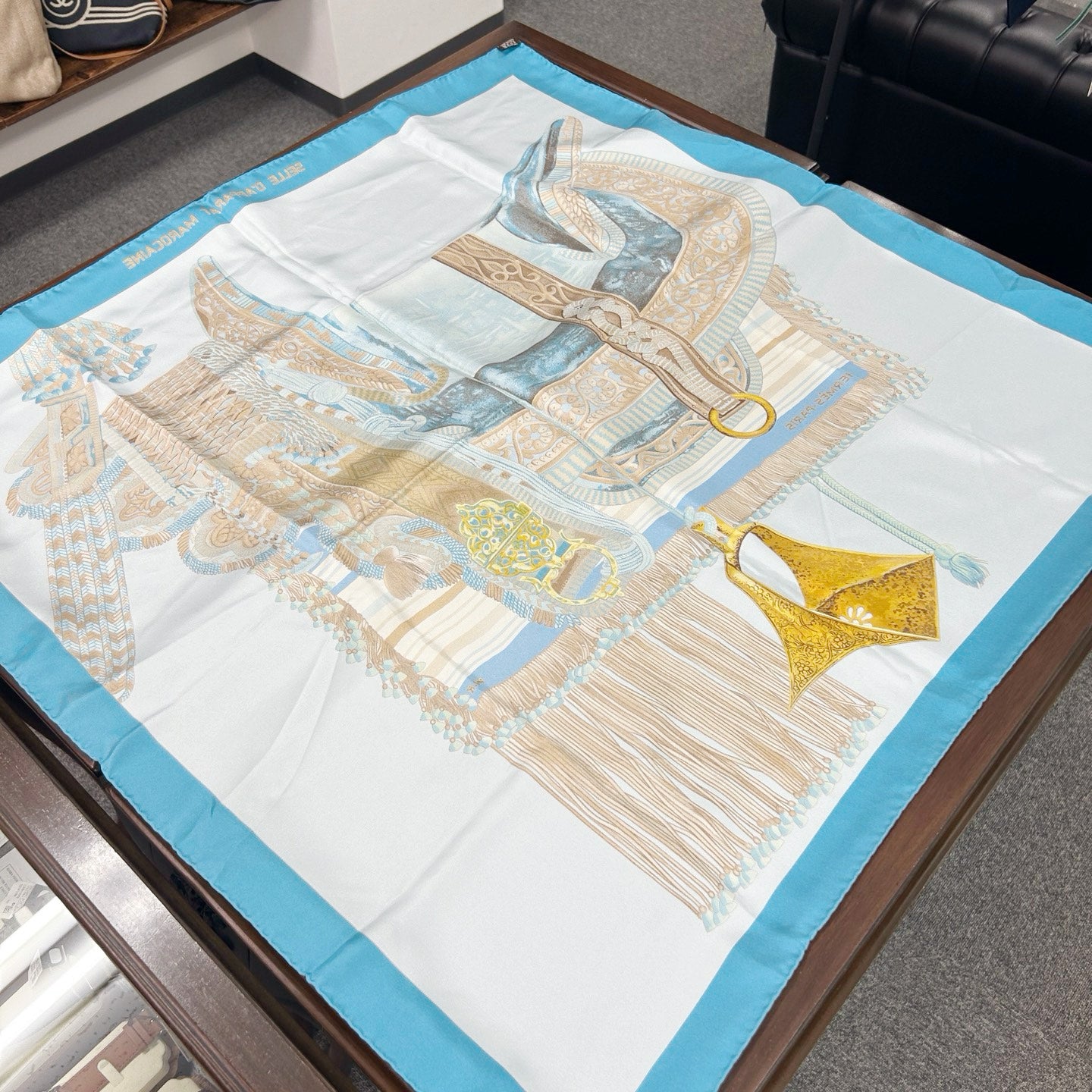 HERMÈS Selle d'Apparat Marocaine 90 Silk Scarf [Used]
