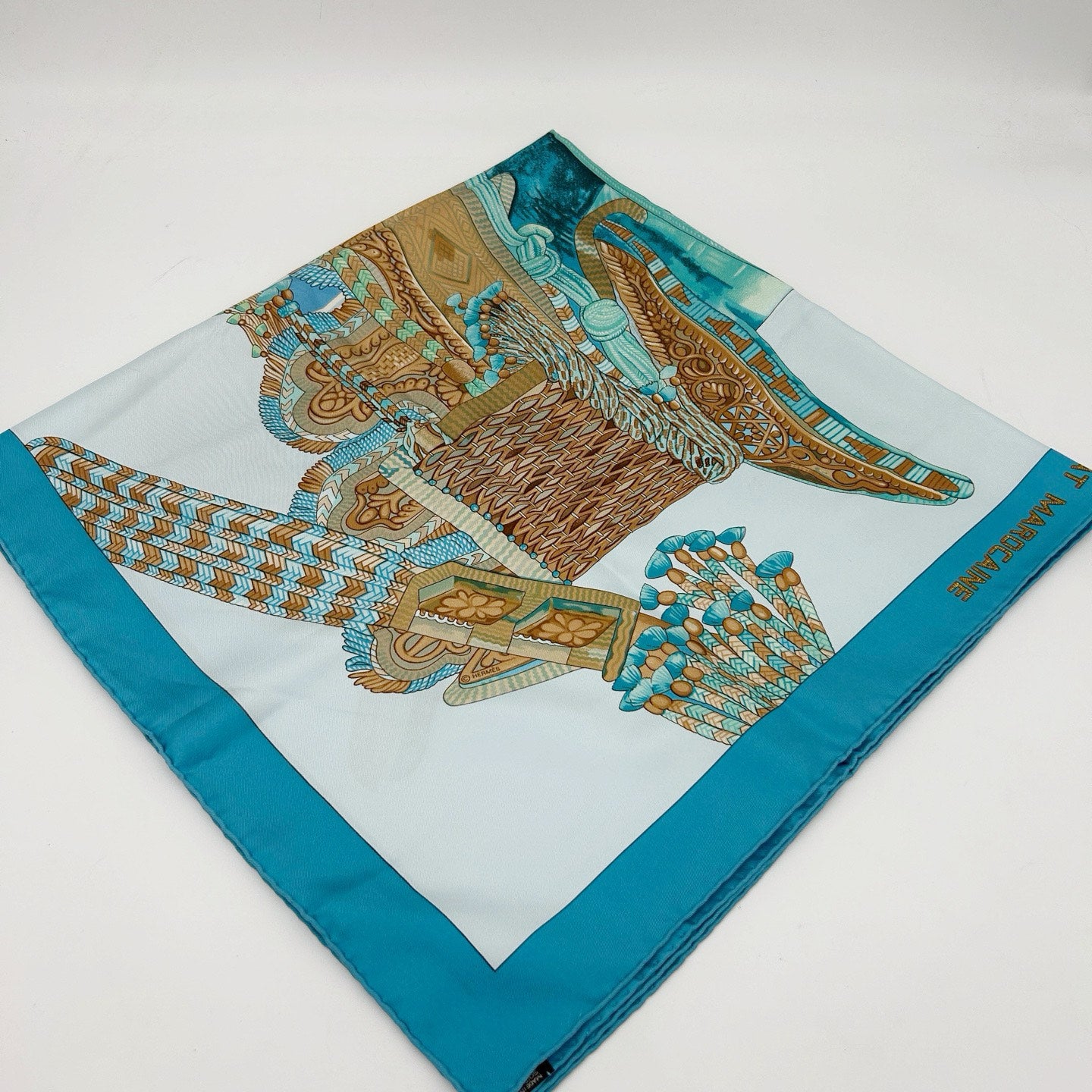 HERMÈS Selle d'Apparat Marocaine 90 Silk Scarf [Used]