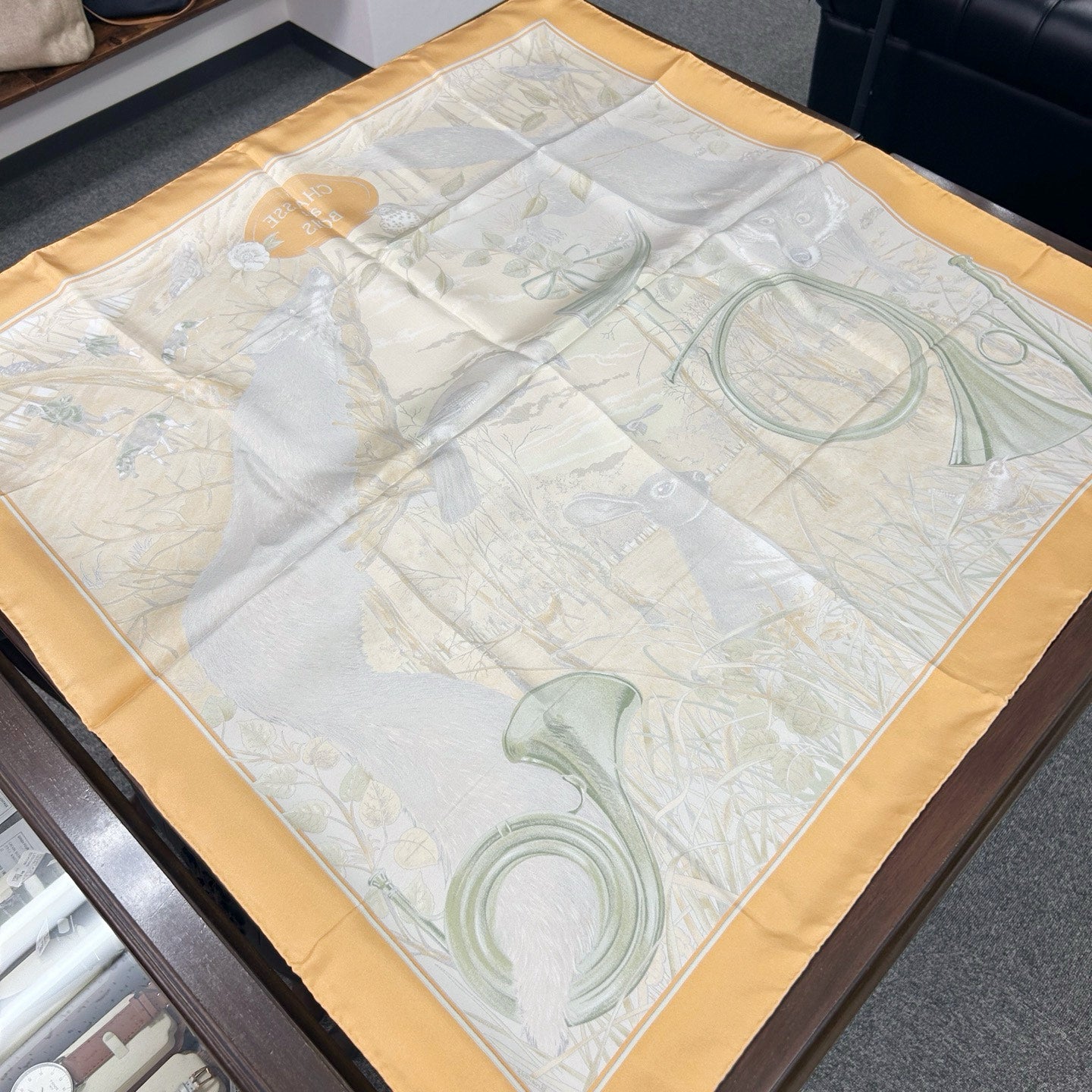 HERMÈS Chasse au Bois 90 Silk Scarf [Used]