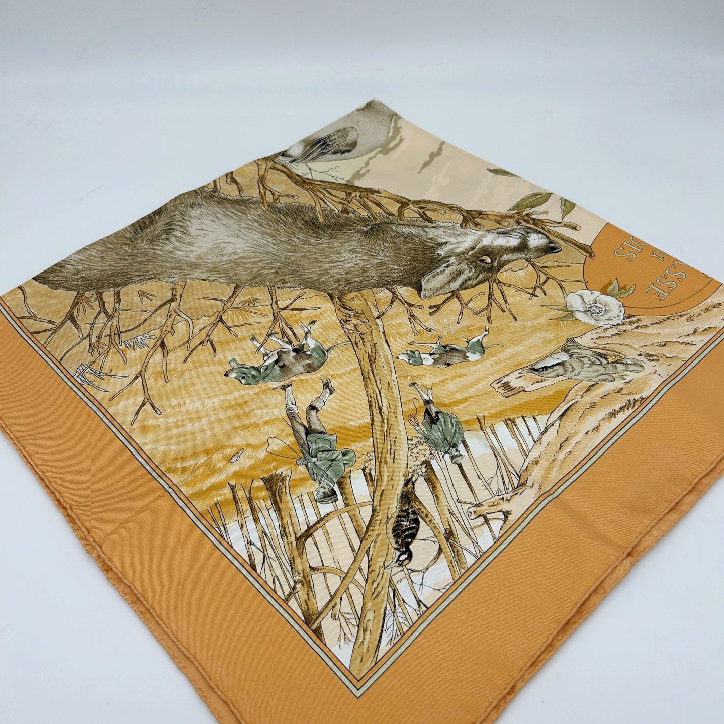 HERMÈS Chasse au Bois 90 Silk Scarf [Used]