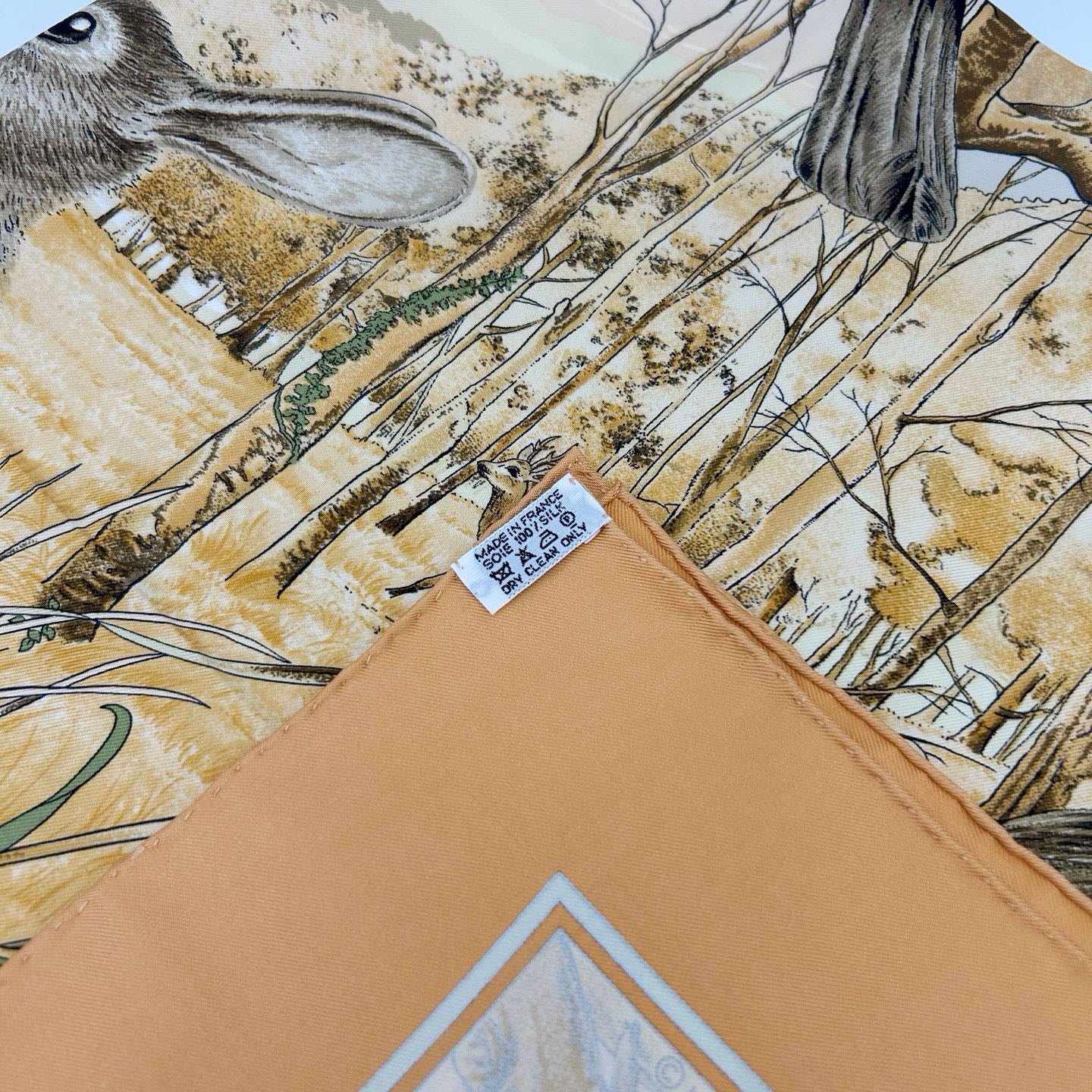 HERMÈS Chasse au Bois 90 Silk Scarf [Used]