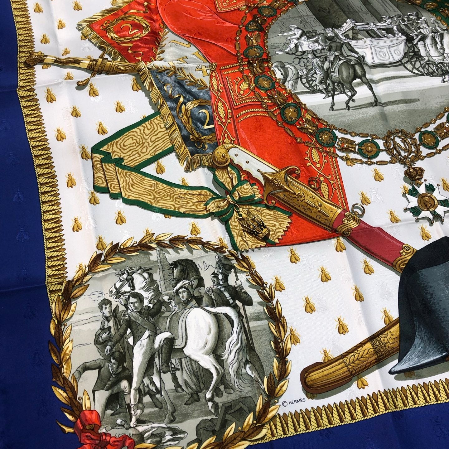 HERMÈS Napoléon 90 Silk Scarf [Used]