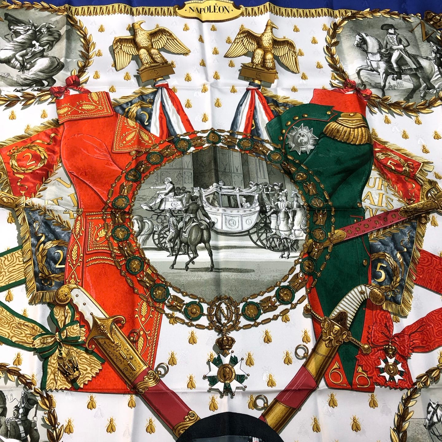 HERMÈS Napoléon 90 Silk Scarf [Used]