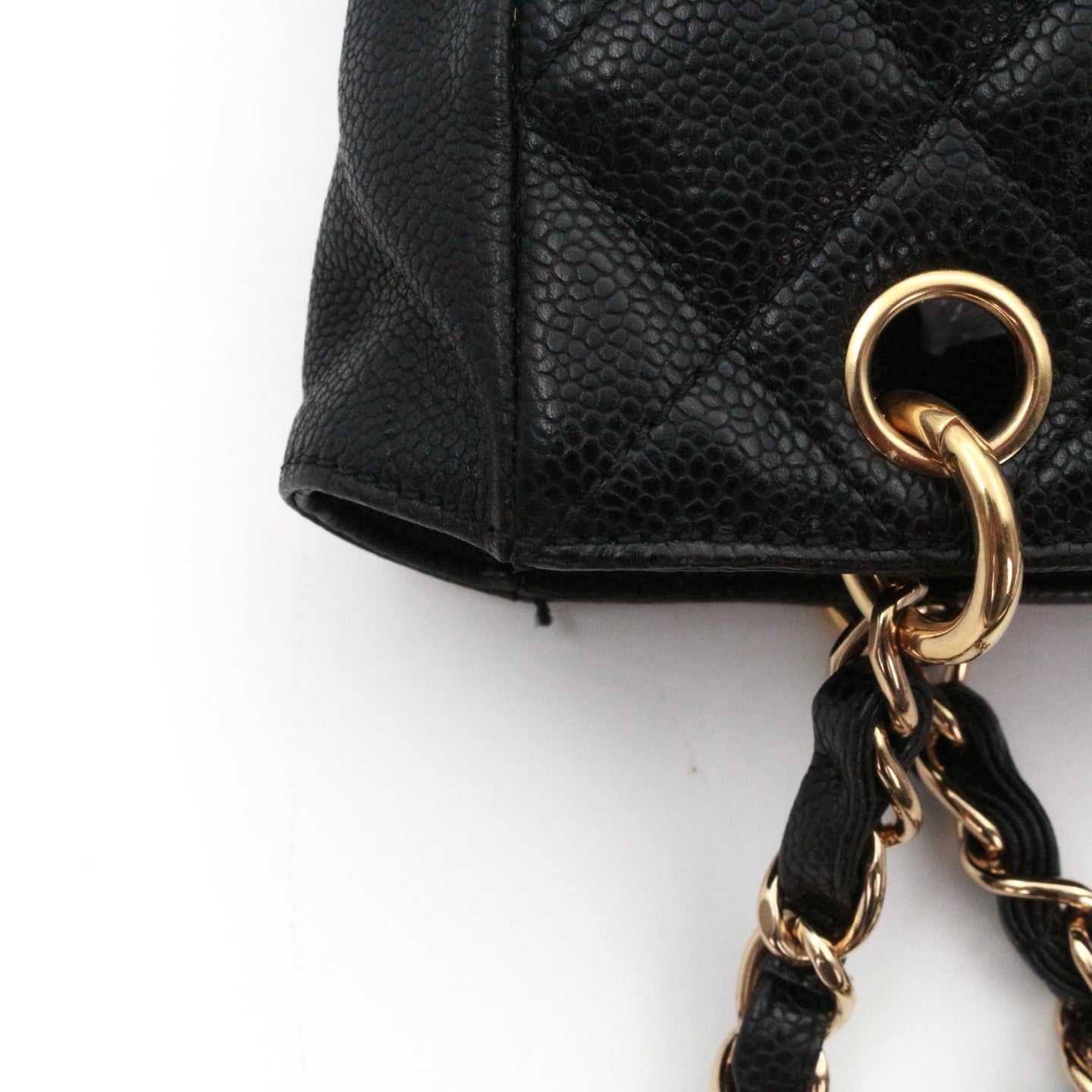 CHANEL Black Caviar Leather PST Tote Bag with Gold Hardware [Used]