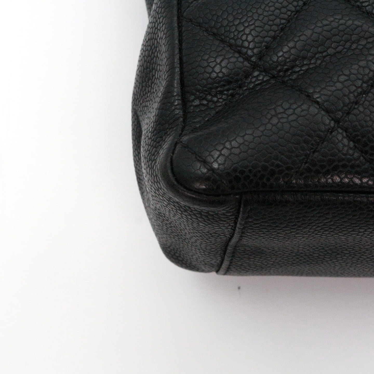 CHANEL Black Caviar Leather PST Tote Bag with Gold Hardware [Used]