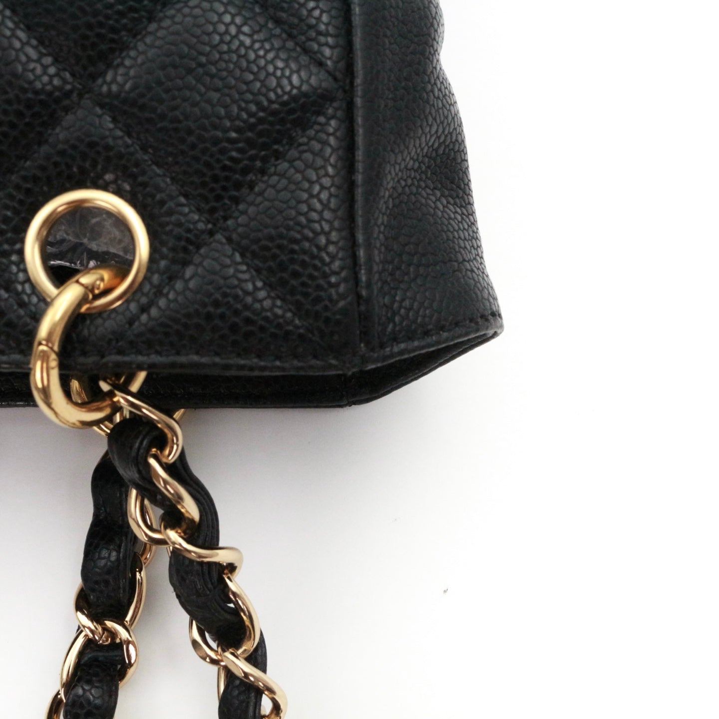 CHANEL Black Caviar Leather PST Tote Bag with Gold Hardware [Used]