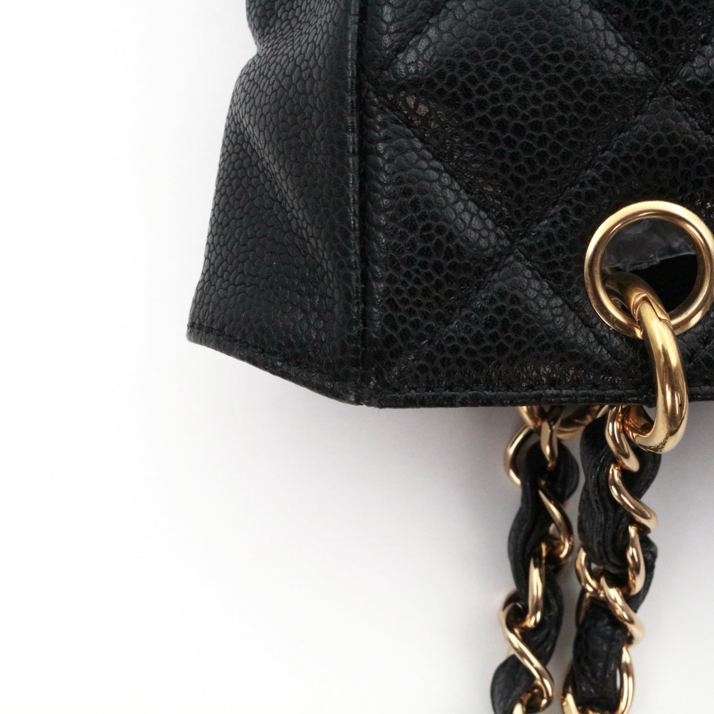 CHANEL Black Caviar Leather PST Tote Bag with Gold Hardware [Used]