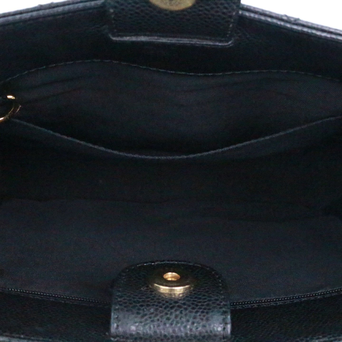 CHANEL Black Caviar Leather PST Tote Bag with Gold Hardware [Used]