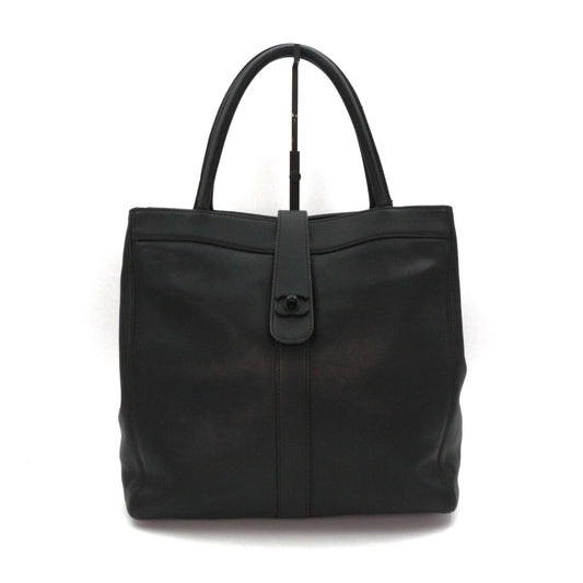 CHANEL Black Leather Vertical Tote Bag [Used]