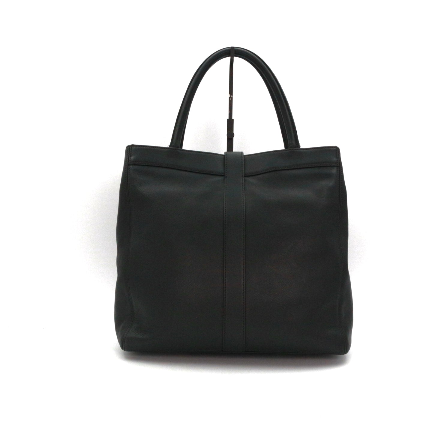 CHANEL Black Leather Vertical Tote Bag [Used]