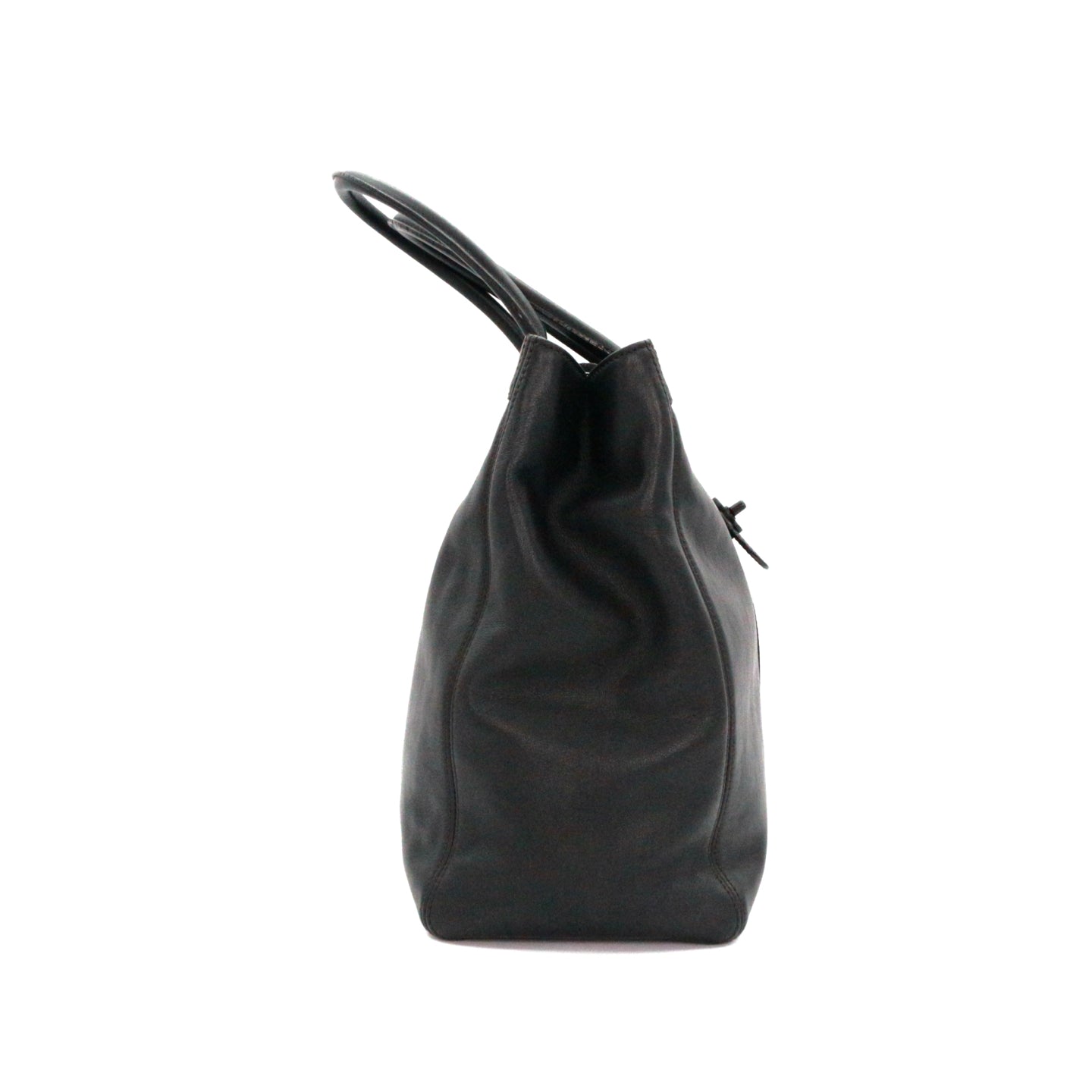 CHANEL Black Leather Vertical Tote Bag [Used]