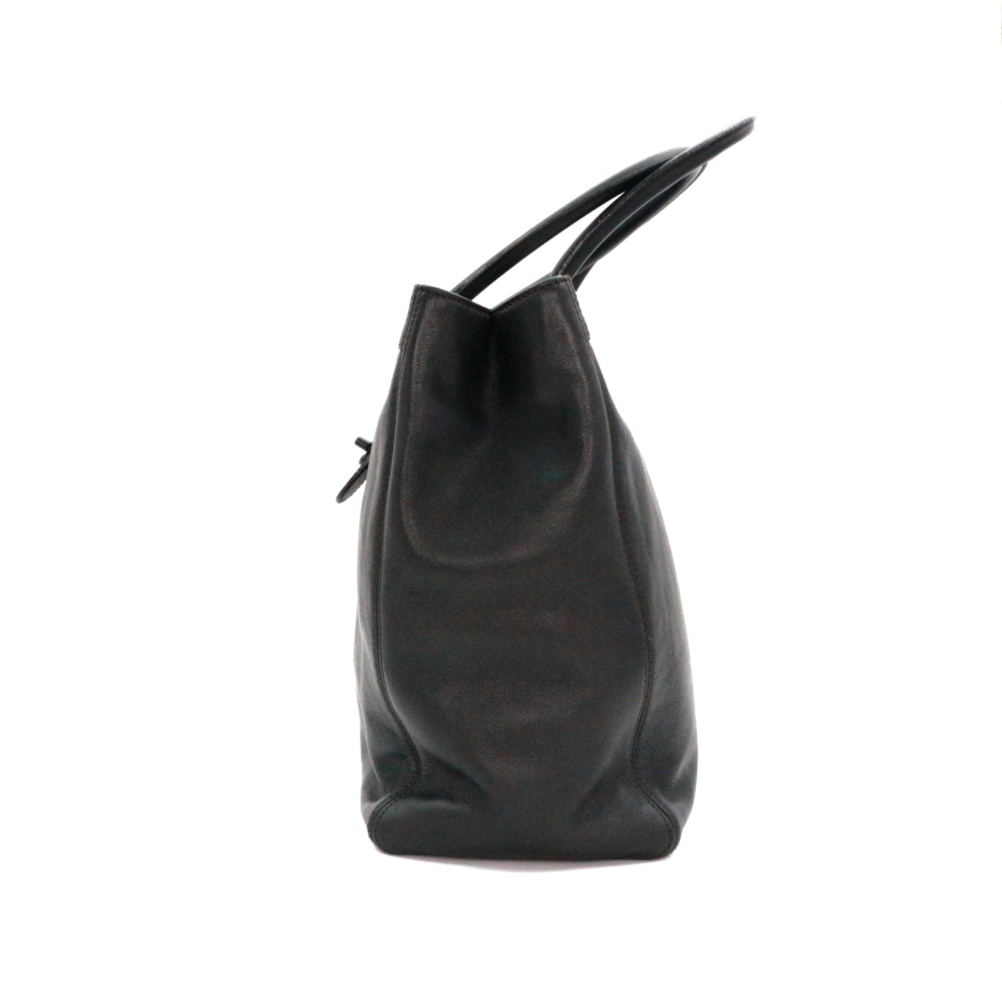 CHANEL Black Leather Vertical Tote Bag [Used]