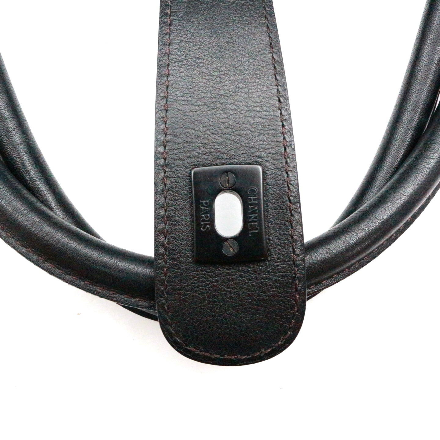 CHANEL Black Leather Vertical Tote Bag [Used]