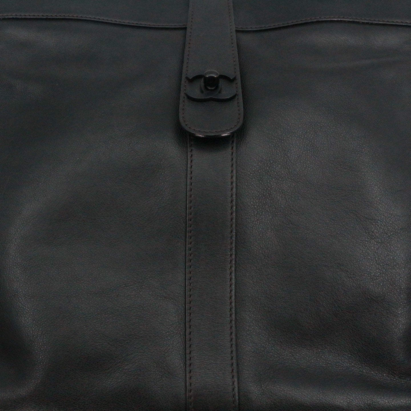 CHANEL Black Leather Vertical Tote Bag [Used]
