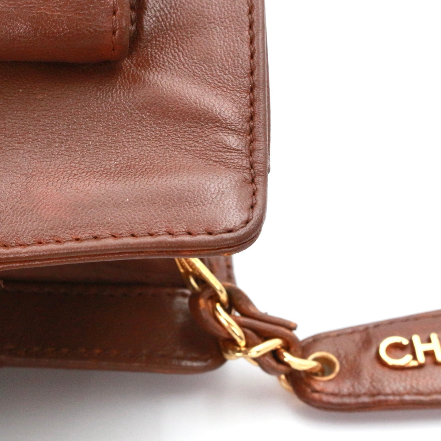 CHANEL Brown Lambskin Shoulder Tote Bag [Used]