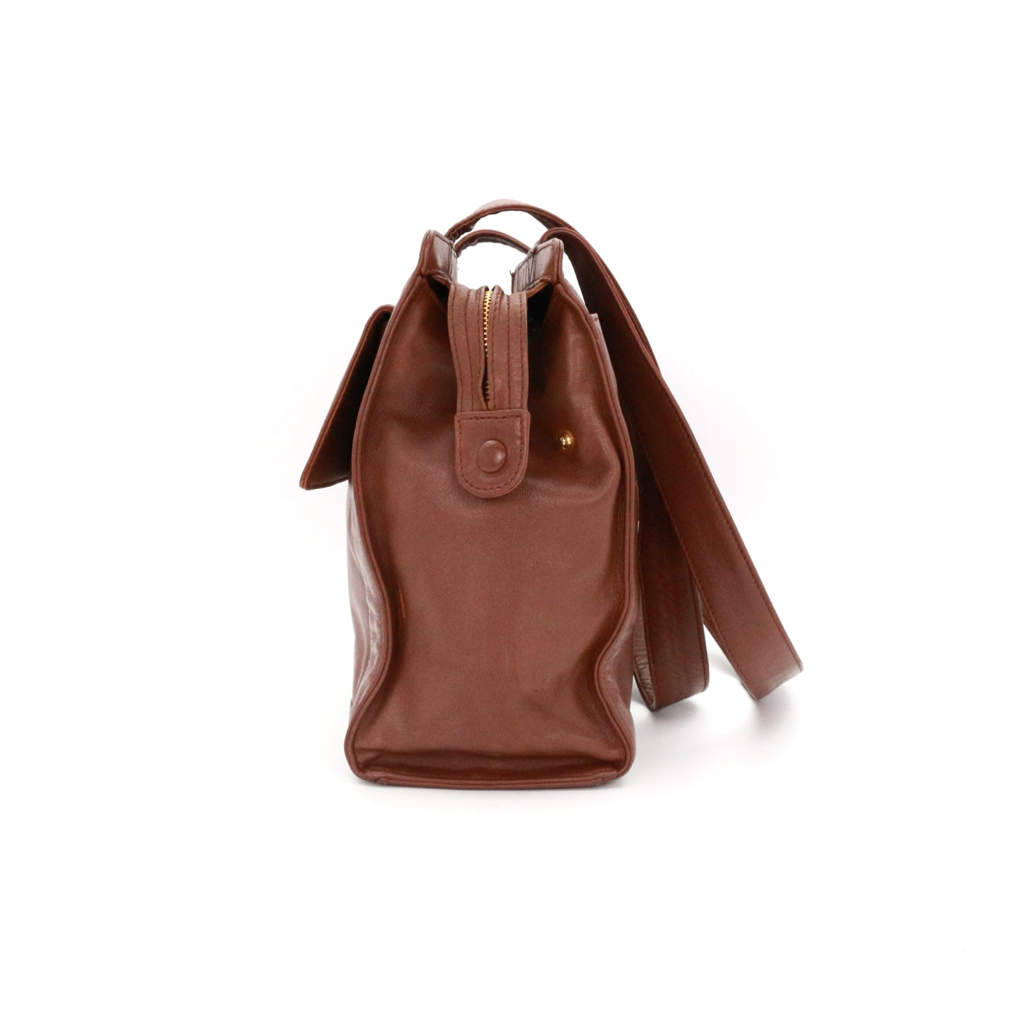 CHANEL Brown Lambskin Shoulder Tote Bag [Used]
