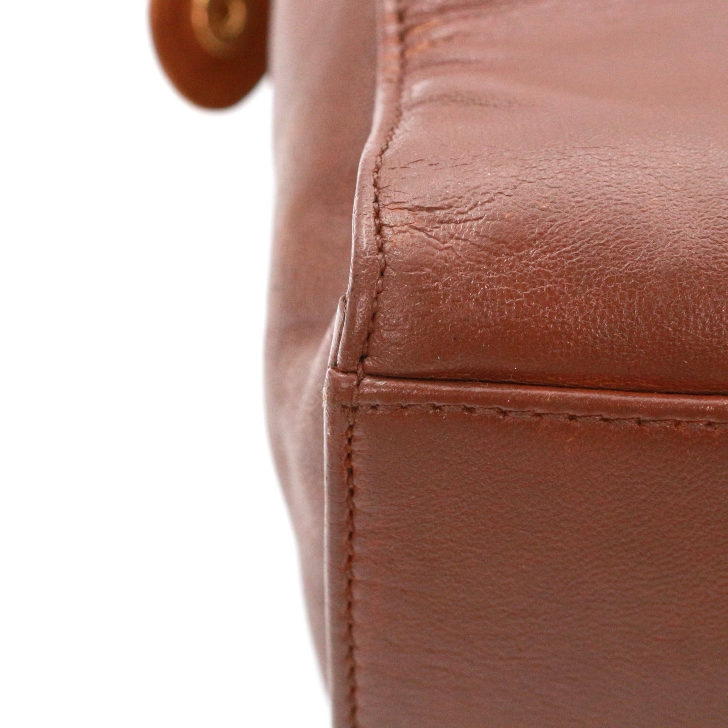 CHANEL Brown Lambskin Shoulder Tote Bag [Used]