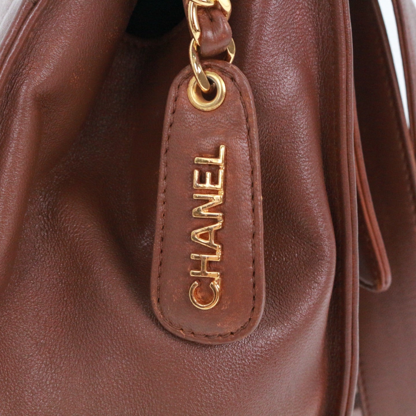 CHANEL Brown Lambskin Shoulder Tote Bag [Used]
