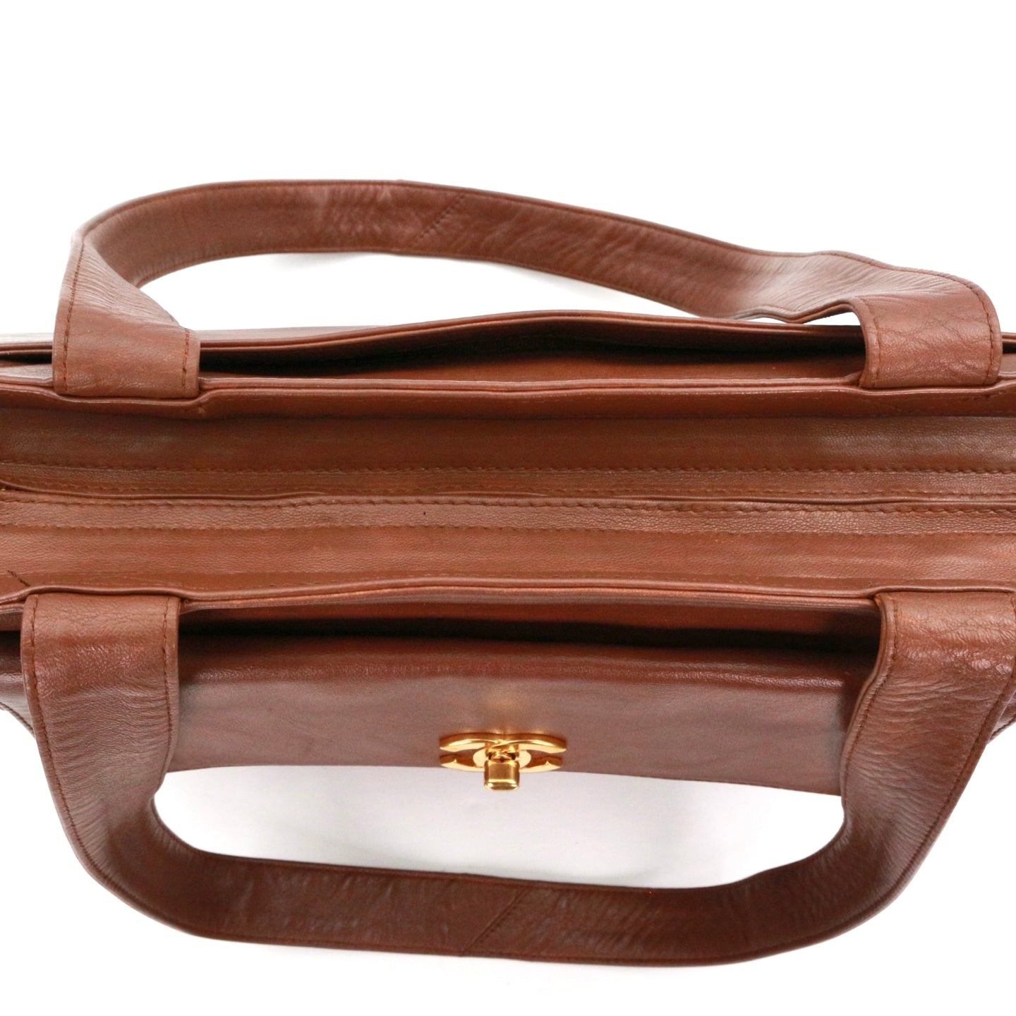 CHANEL Brown Lambskin Shoulder Tote Bag [Used]