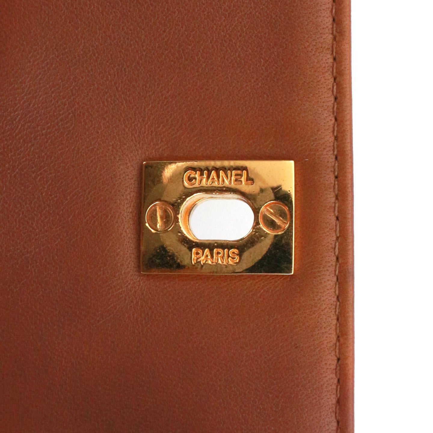 CHANEL Brown Lambskin Shoulder Tote Bag [Used]