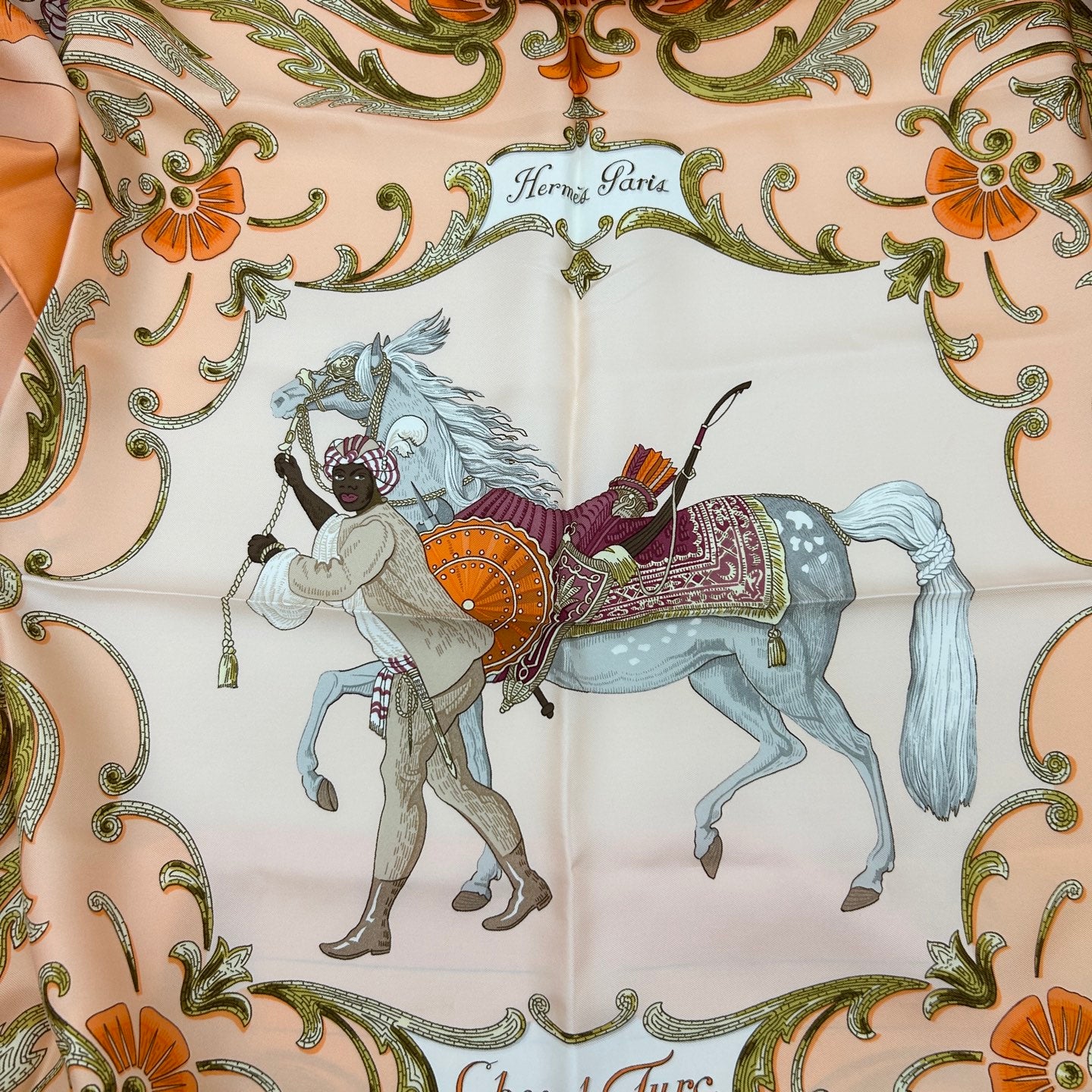 HERMÈS Cheval Turc 90 Silk Scarf [Used]
