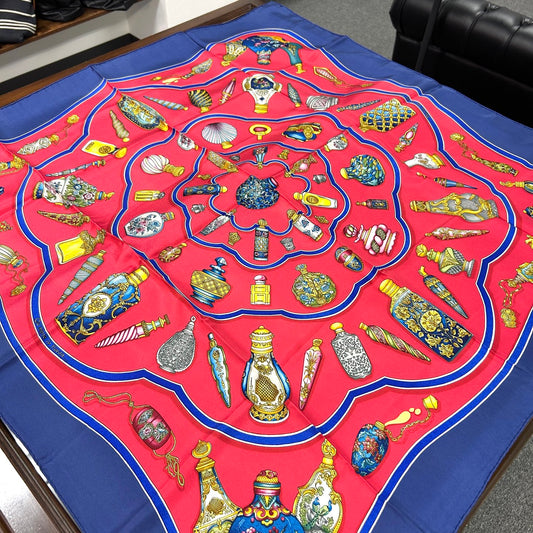 HERMÈS Qu'importe le Flacon 90 Silk Scarf [Used]