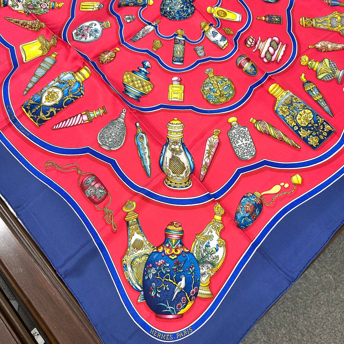 HERMÈS Qu'importe le Flacon 90 Silk Scarf [Used]