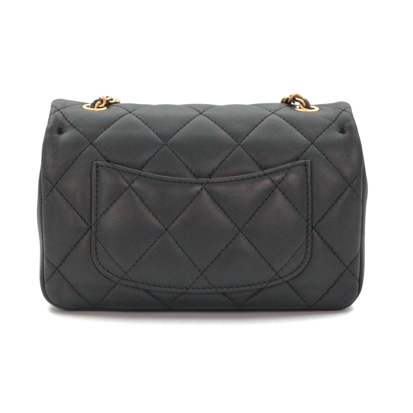 CHANEL 22B Black Lambskin Heart Charm Chain Flap Bag [Used]