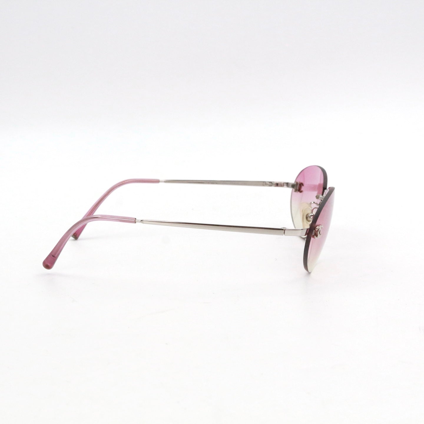 CHANEL Pink Gradient Rimless Cat-Eye Sunglasses [Used]
