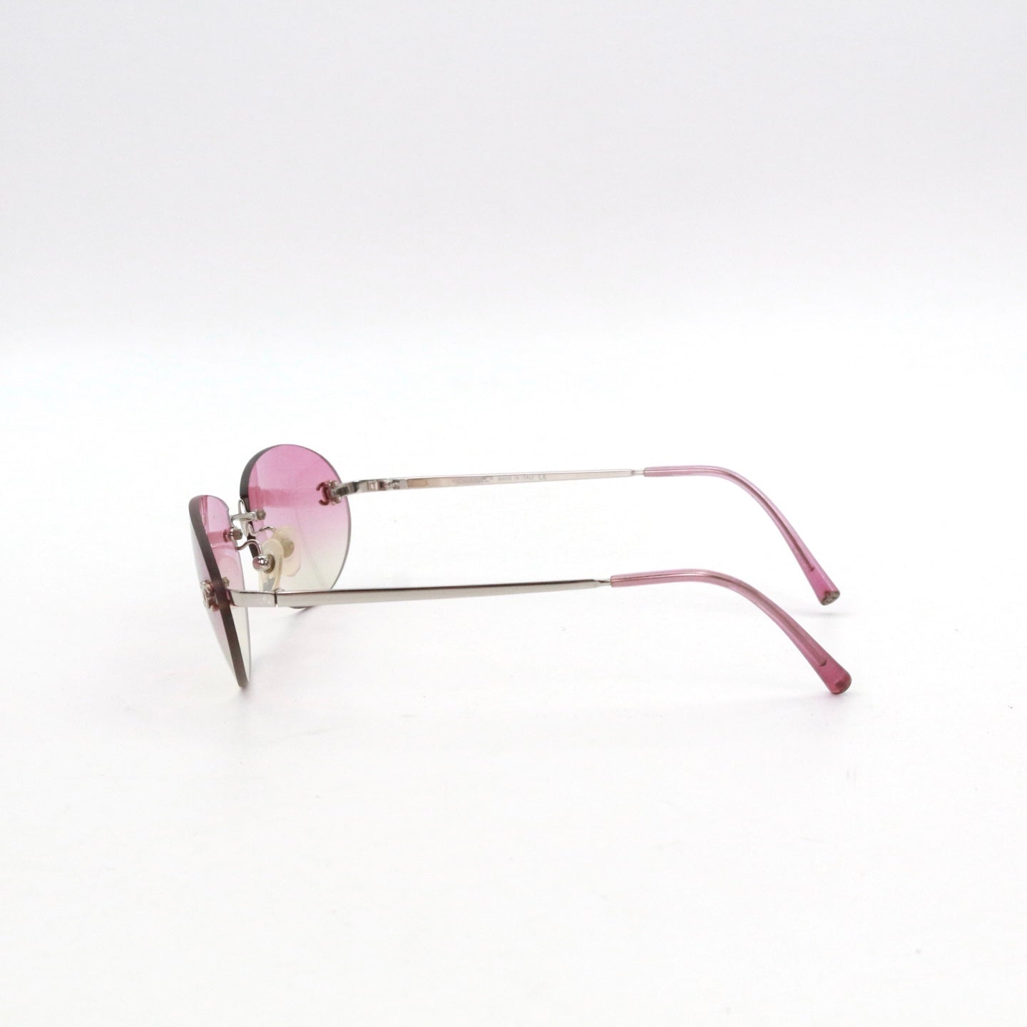 CHANEL Pink Gradient Rimless Cat-Eye Sunglasses [Used]