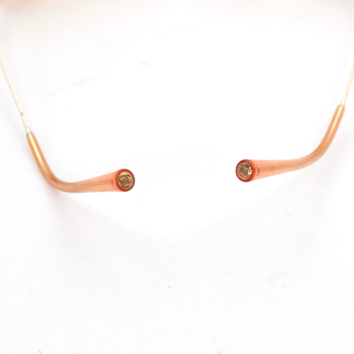 CHANEL Orange Gradient Rimless Rhinestone CC Sunglasses [Used]