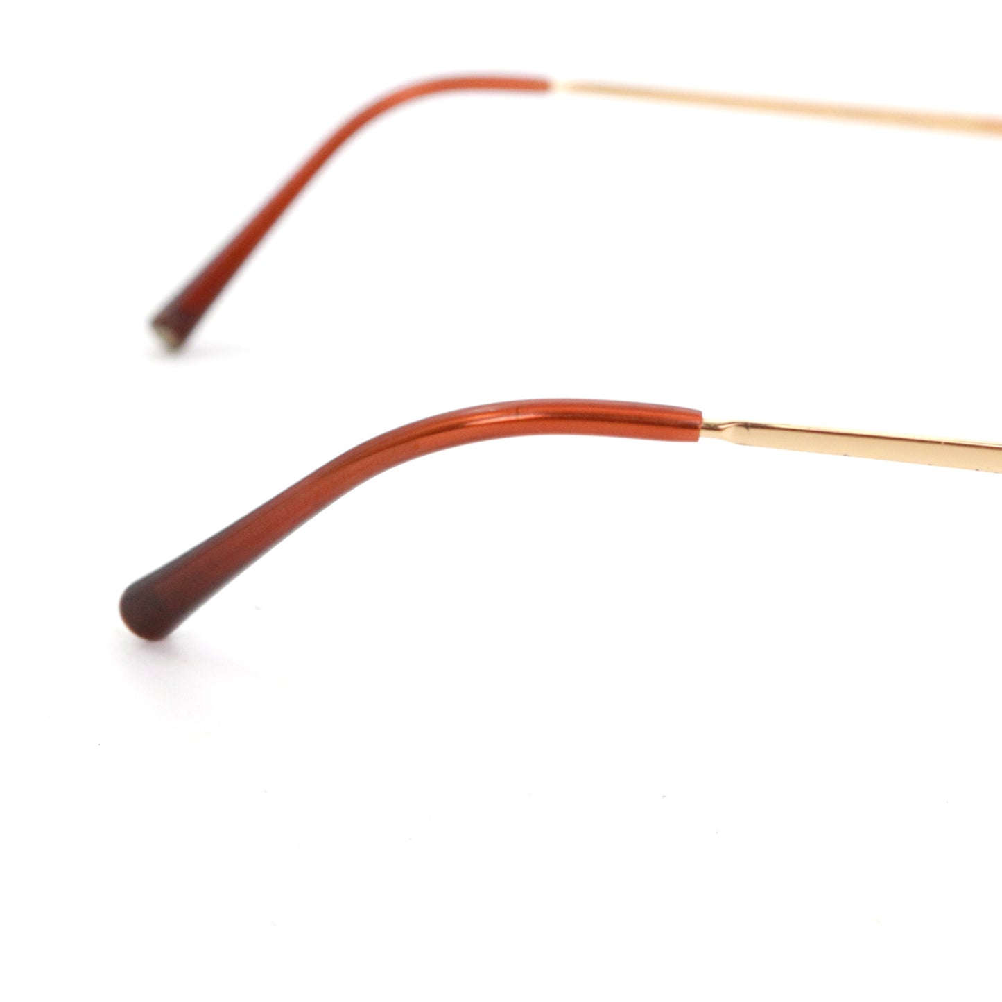 CHANEL Peach Brown Rimless CC Logo Y2K Sunglasses [Used]