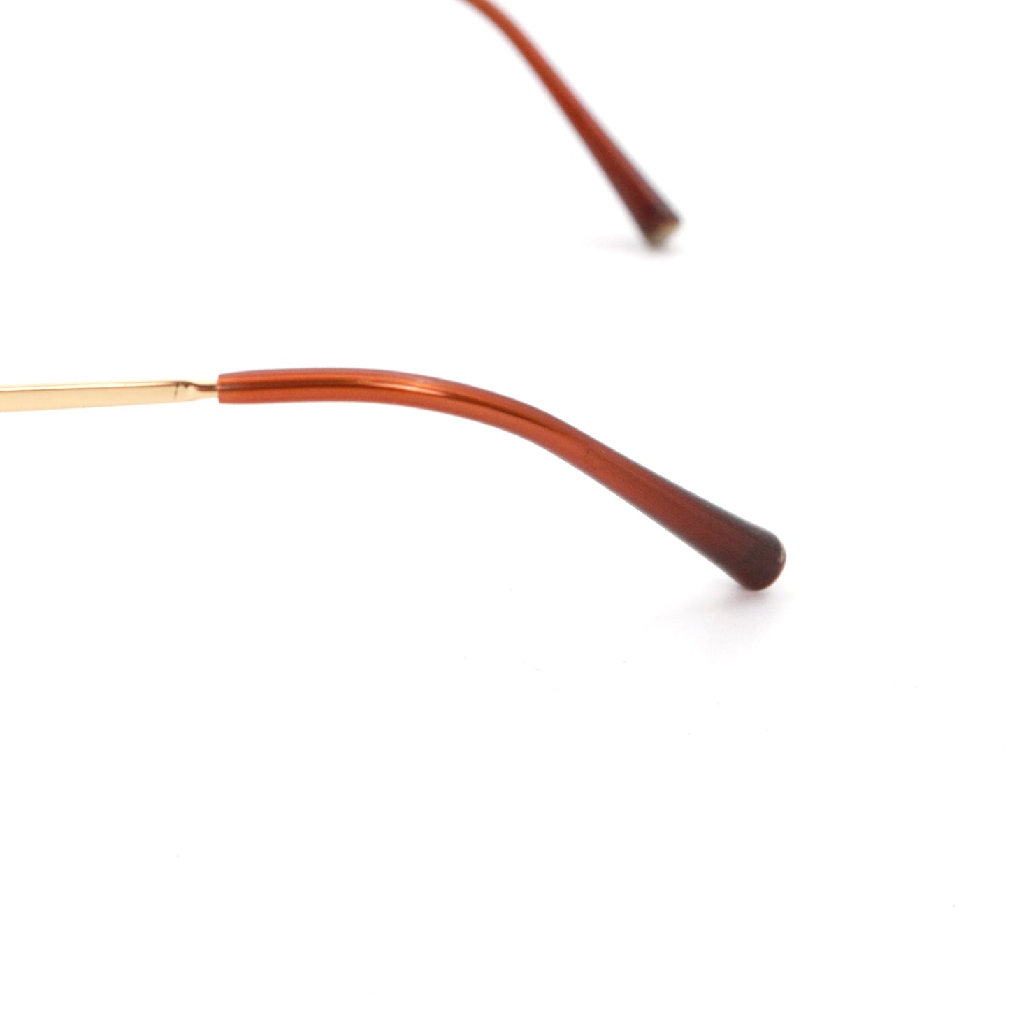 CHANEL Peach Brown Rimless CC Logo Y2K Sunglasses [Used]
