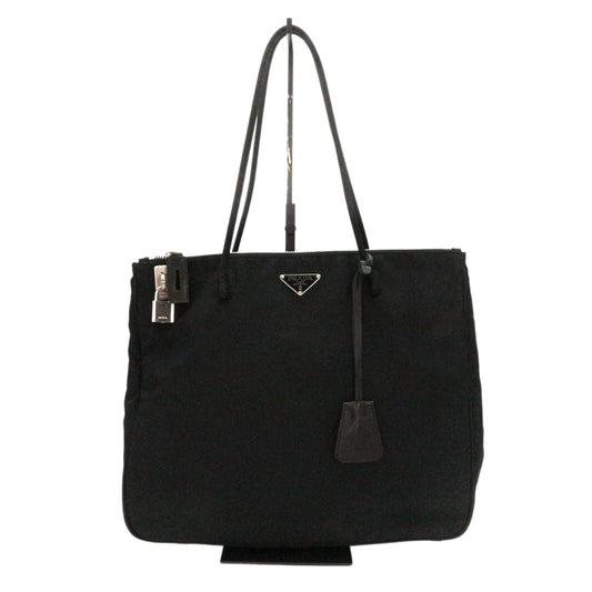 PRADA Black Nylon & Leather Tote Bag [Used]
