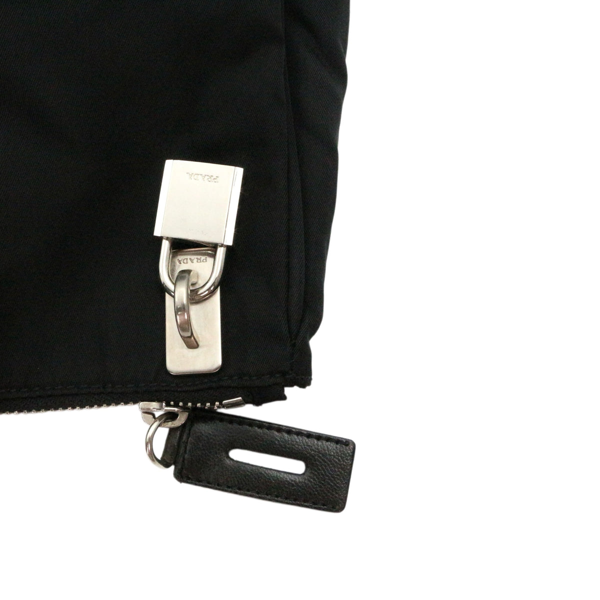 PRADA Black Nylon & Leather Tote Bag [Used]