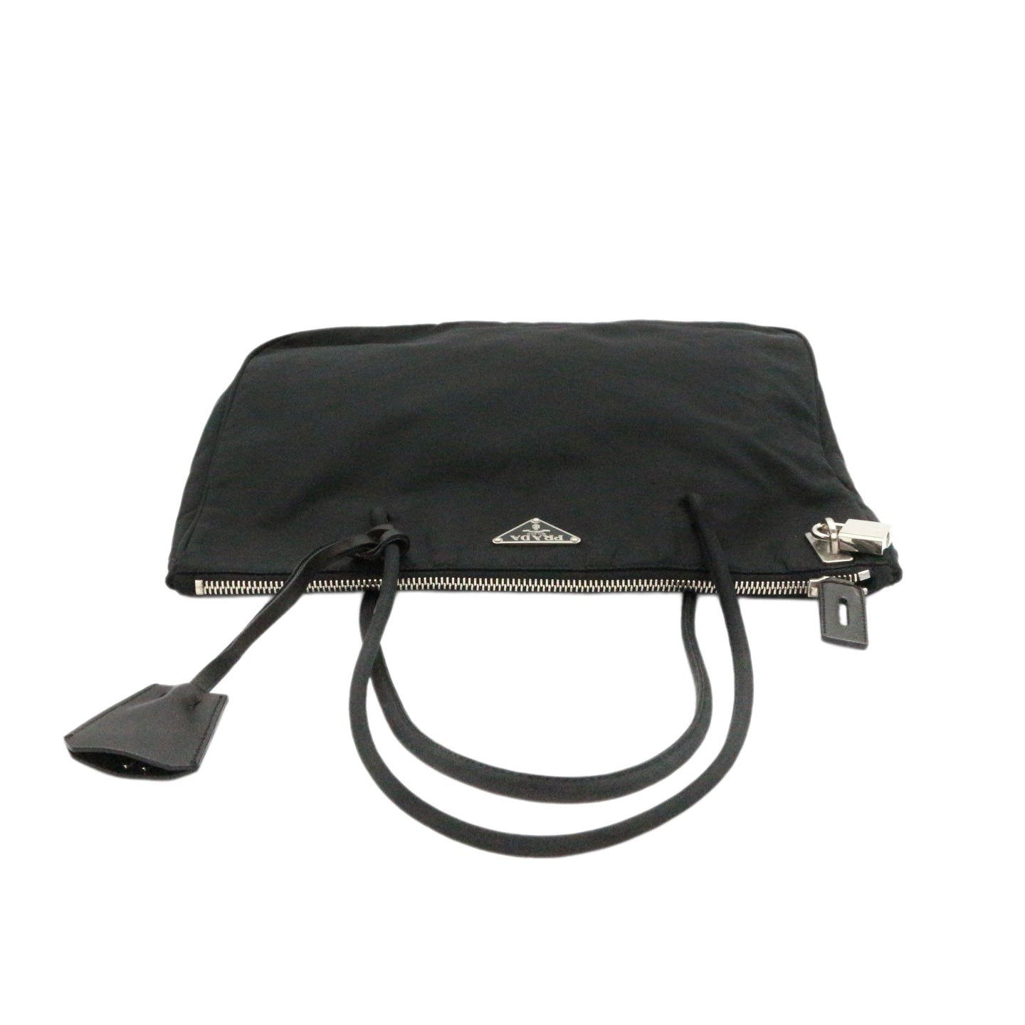 PRADA Black Nylon & Leather Tote Bag [Used]