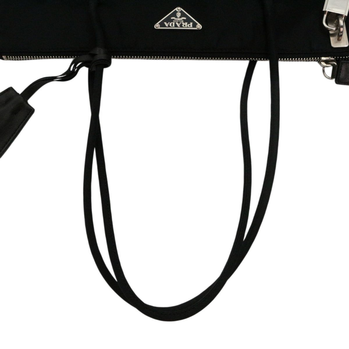 PRADA Black Nylon & Leather Tote Bag [Used]