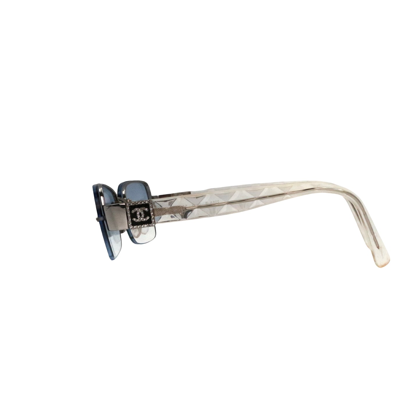 CHANEL Blue Gradient Rhinestone Y2K Sunglasses [Used]