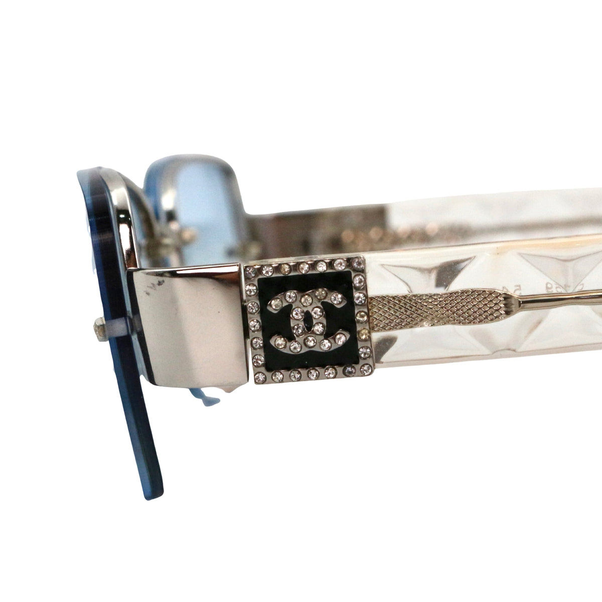 CHANEL Blue Gradient Rhinestone Y2K Sunglasses [Used]