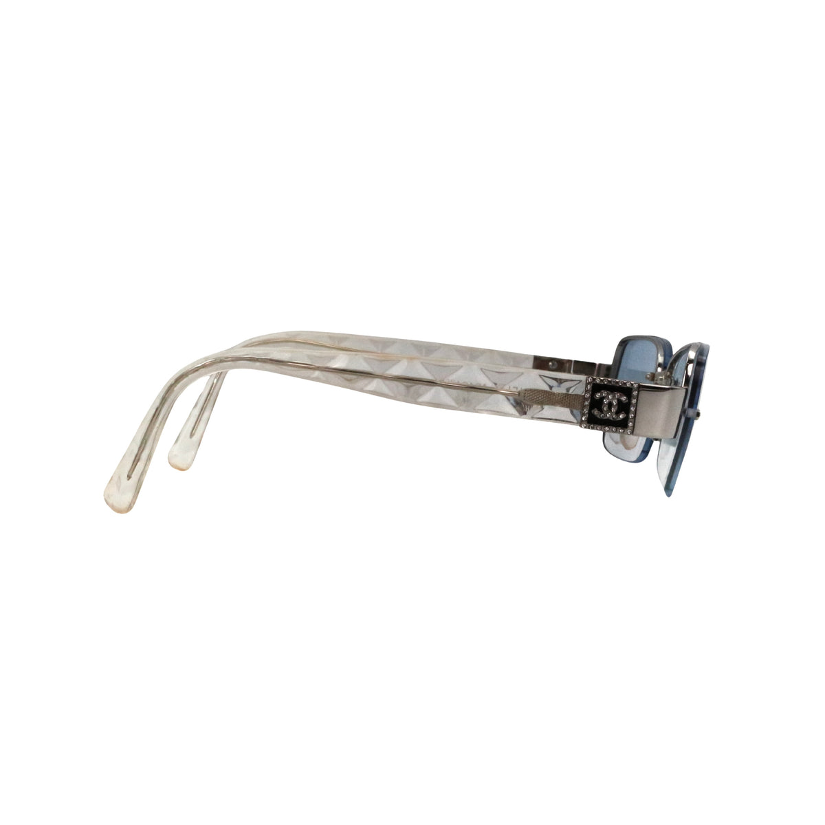 CHANEL Blue Gradient Rhinestone Y2K Sunglasses [Used]