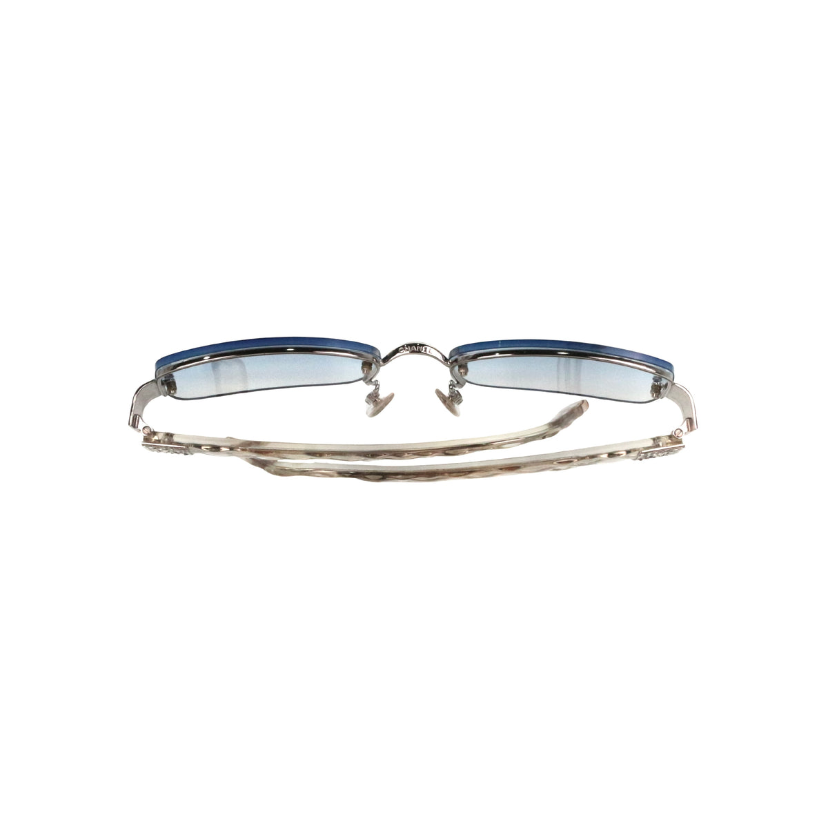 CHANEL Blue Gradient Rhinestone Y2K Sunglasses [Used]