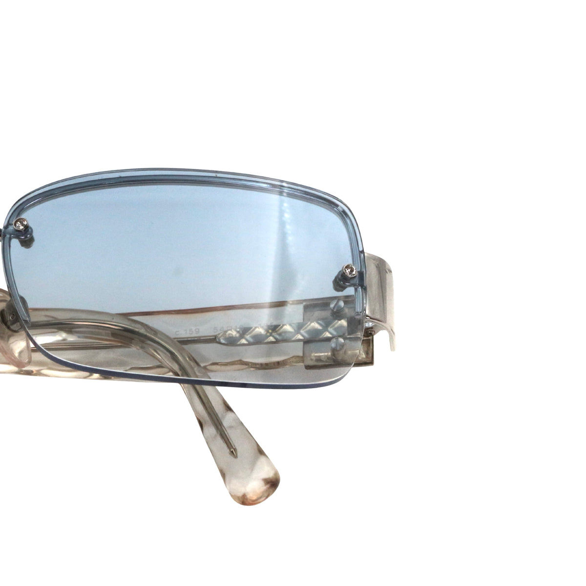 CHANEL Blue Gradient Rhinestone Y2K Sunglasses [Used]
