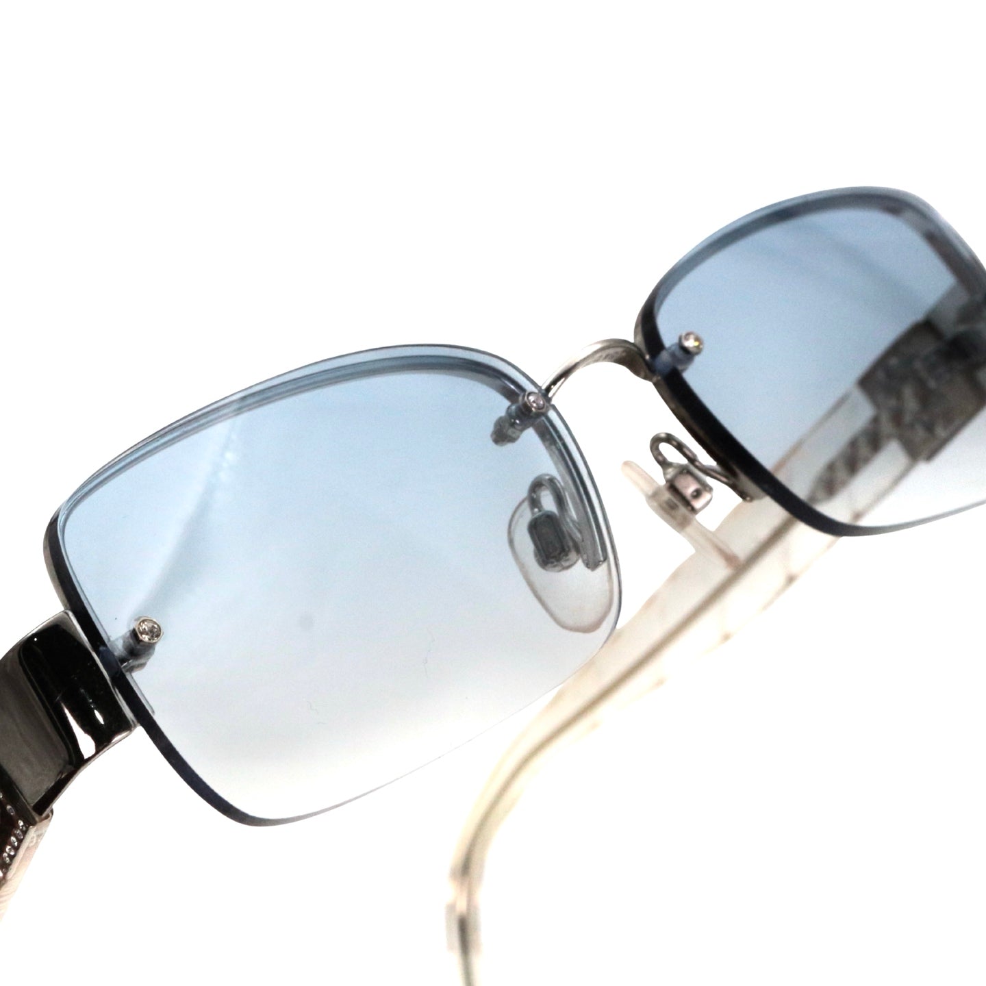 CHANEL Blue Gradient Rhinestone Y2K Sunglasses [Used]