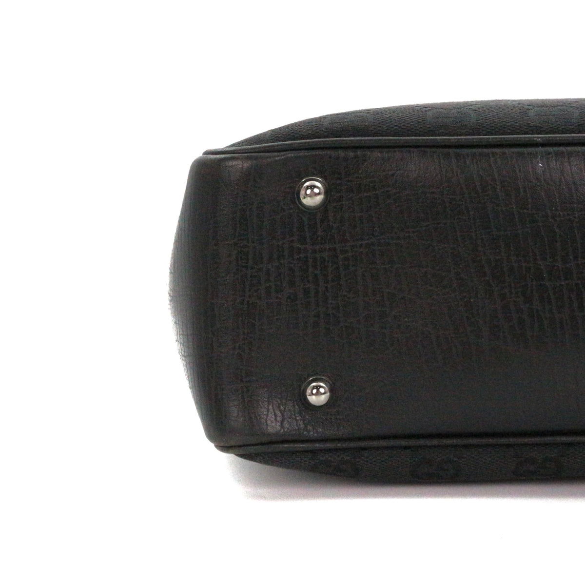 GUCCI Black Canvas Bamboo Handle Large Tote Bag [Used]